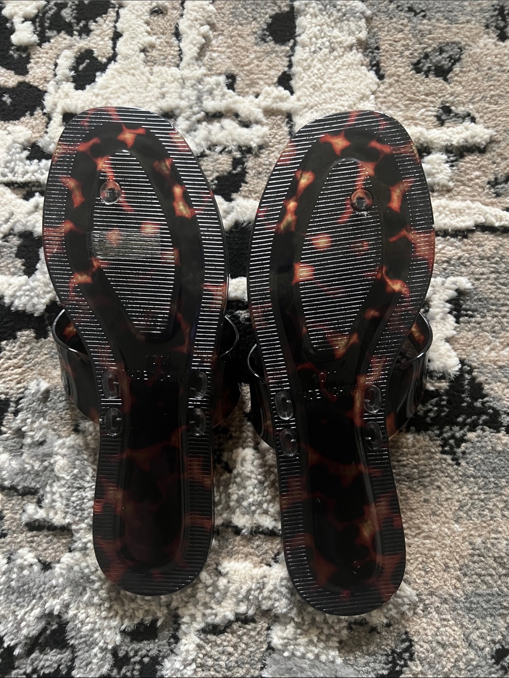 Caroline Constas Tortoiseshell Jelly Flip Flop Sandals - Brown/Black - Picture 2 of 4